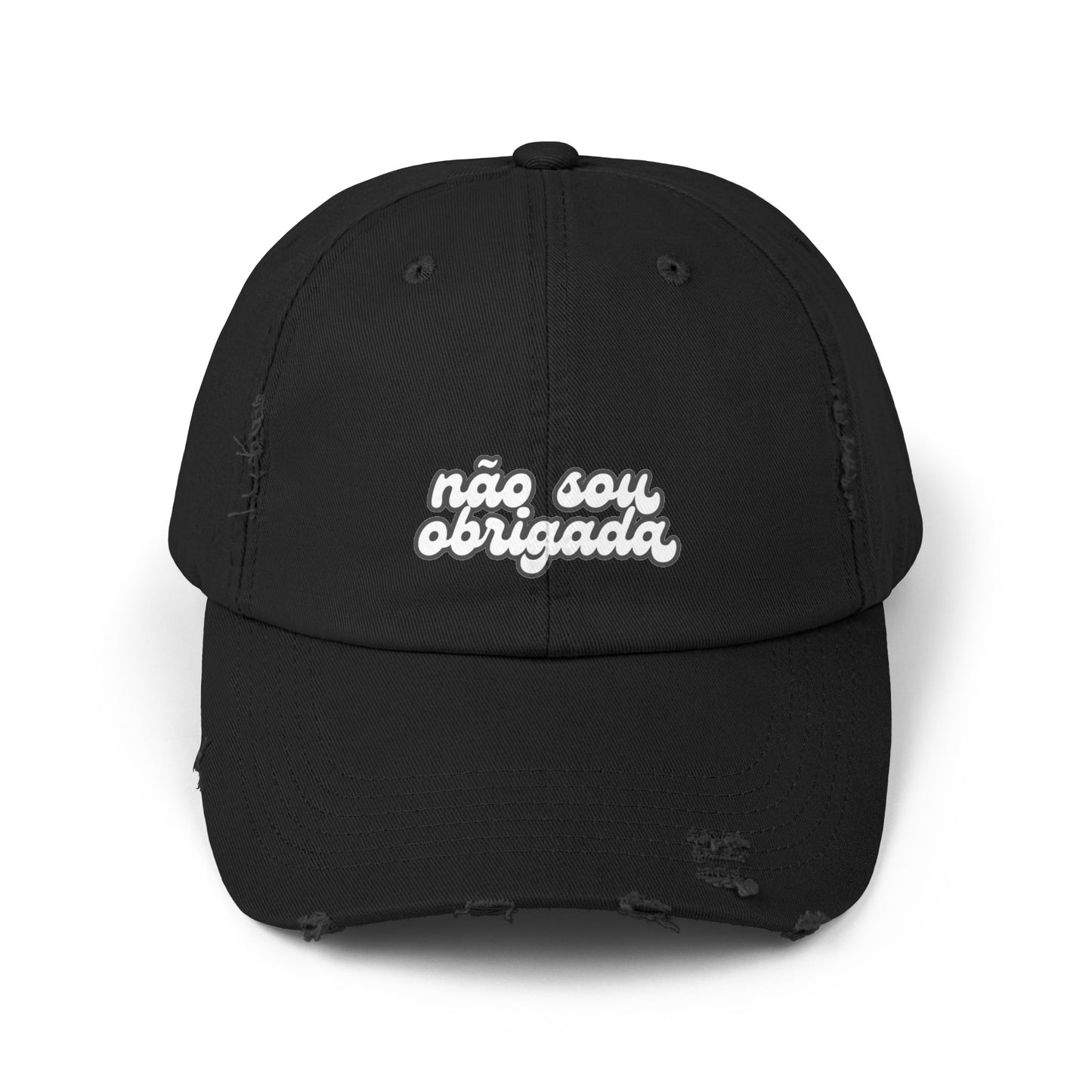 Não Sou Obrigada Hat Distressed Cap Brazil Quotes