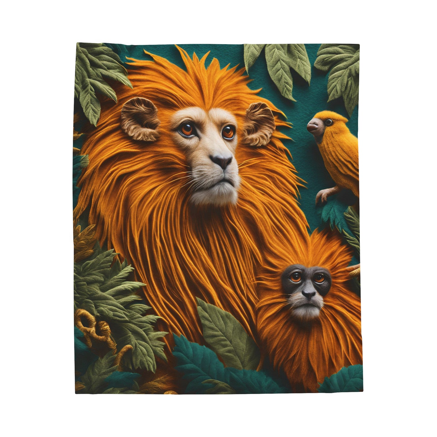 Mico Leão Dourado Plush Blanket