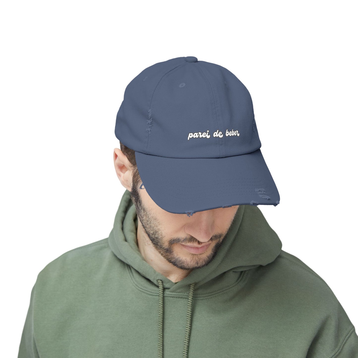 Parei De Beber Hat Distressed Cap Brazil Quotes