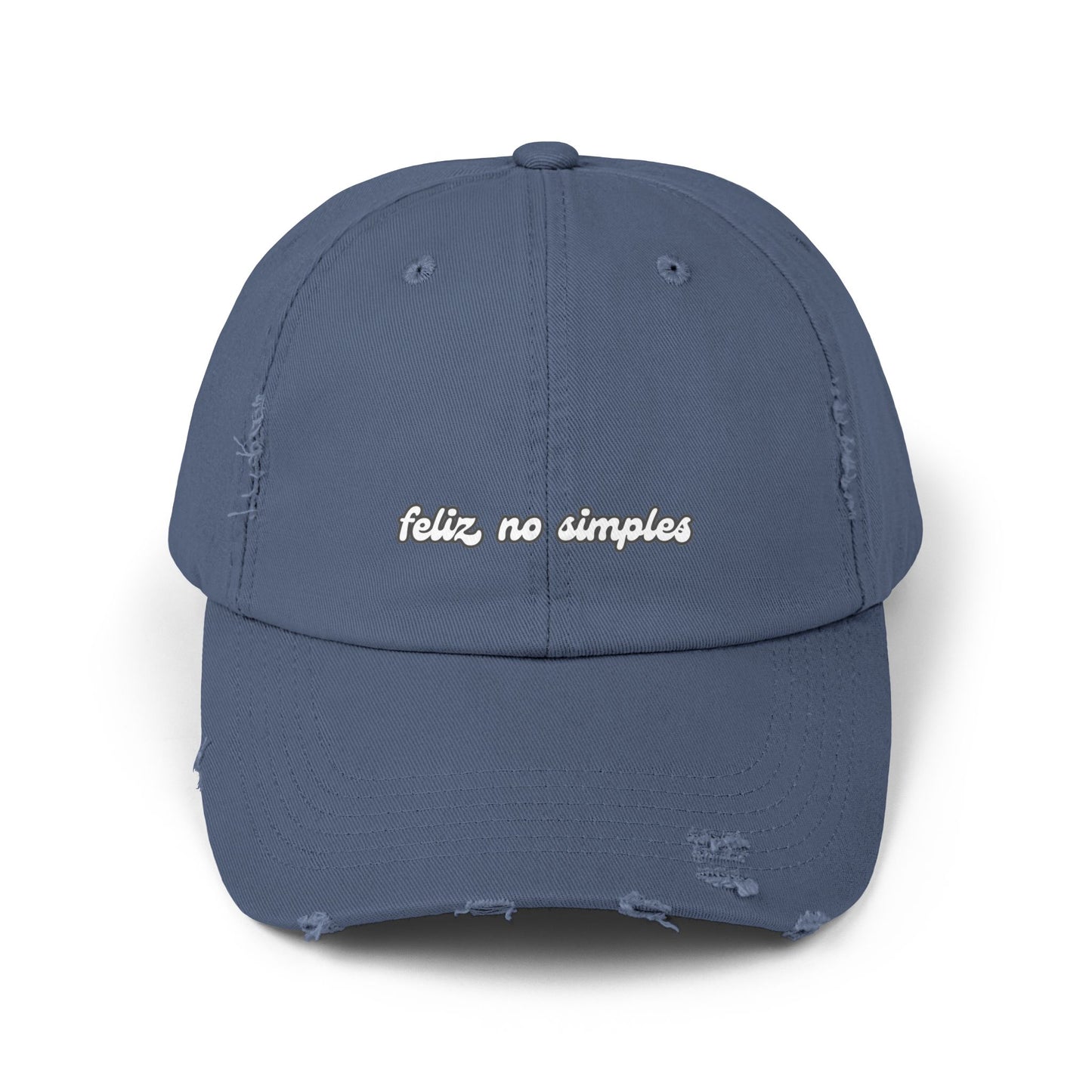 Feliz no Simples Hat Distressed Cap Brazil Quotes