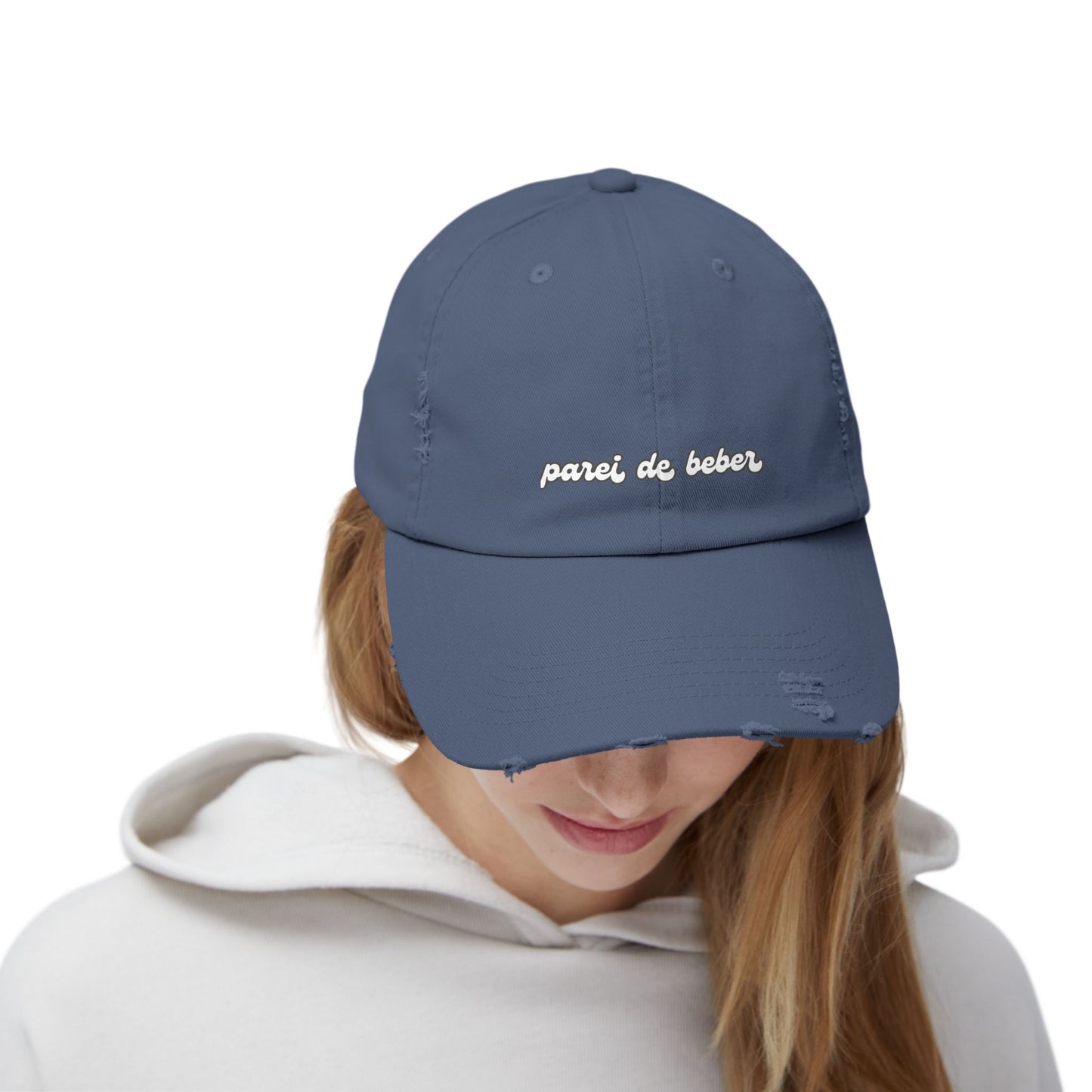 Parei De Beber Hat Distressed Cap Brazil Quotes