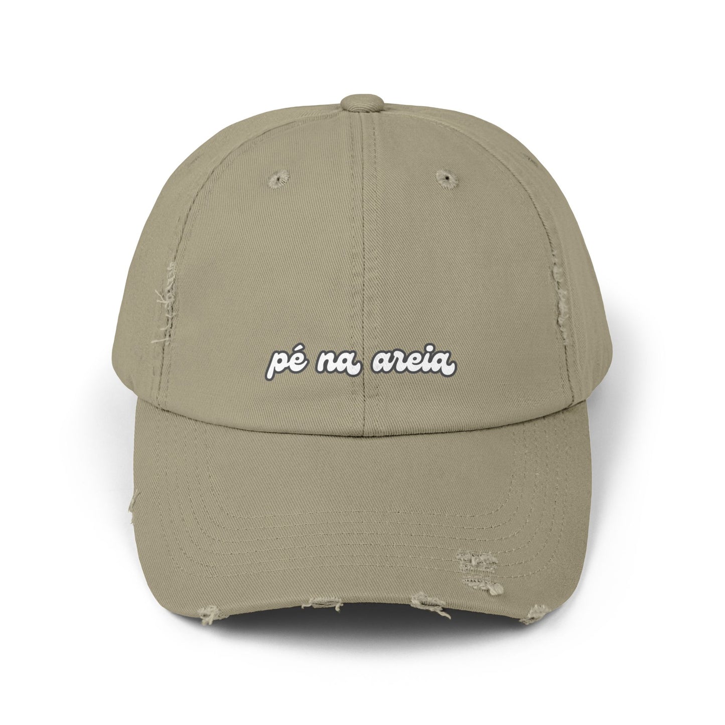 Pé na Areia Hat Distressed Cap Brazil Quotes