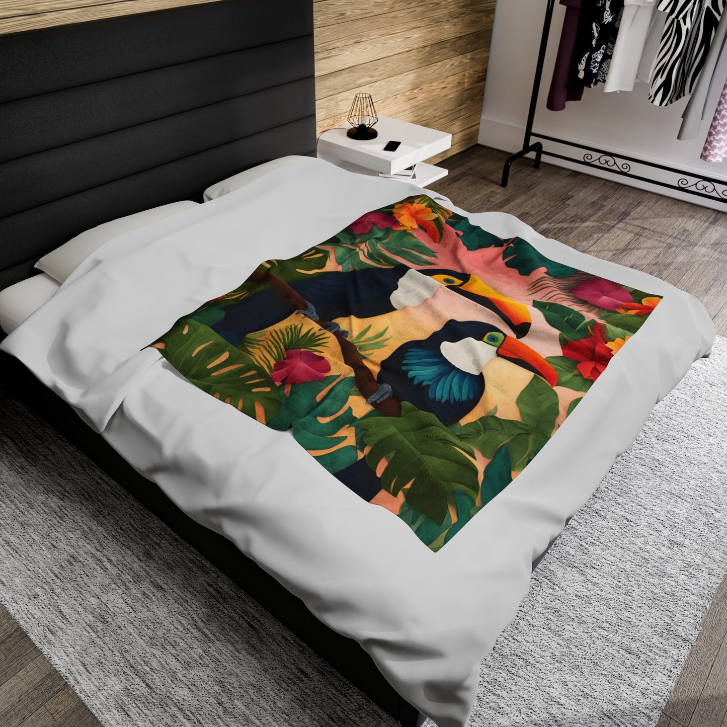 Vibrant Toucan Plush Blanket