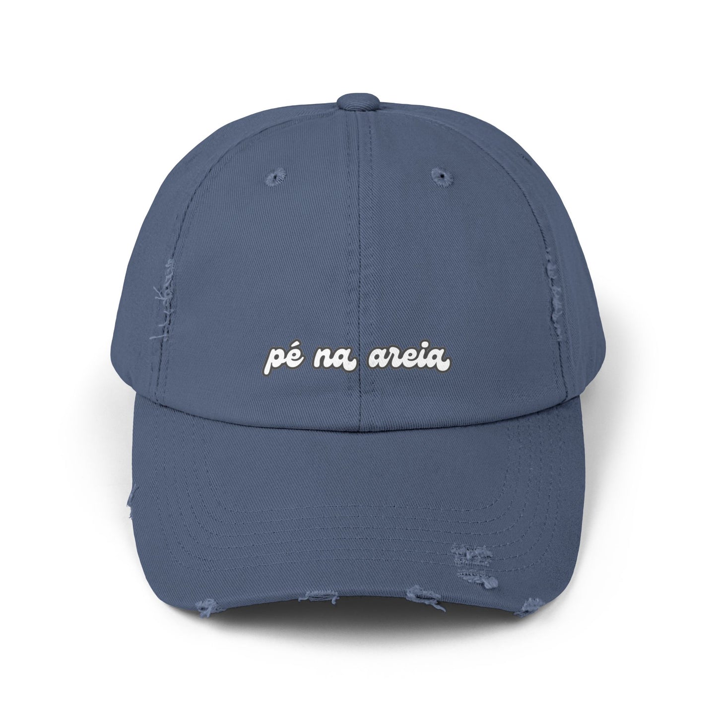 Pé na Areia Hat Distressed Cap Brazil Quotes