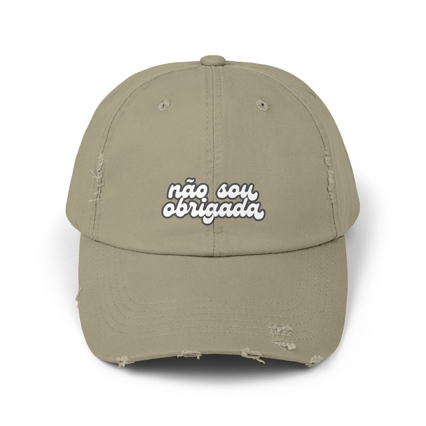 Não Sou Obrigada Hat Distressed Cap Brazil Quotes