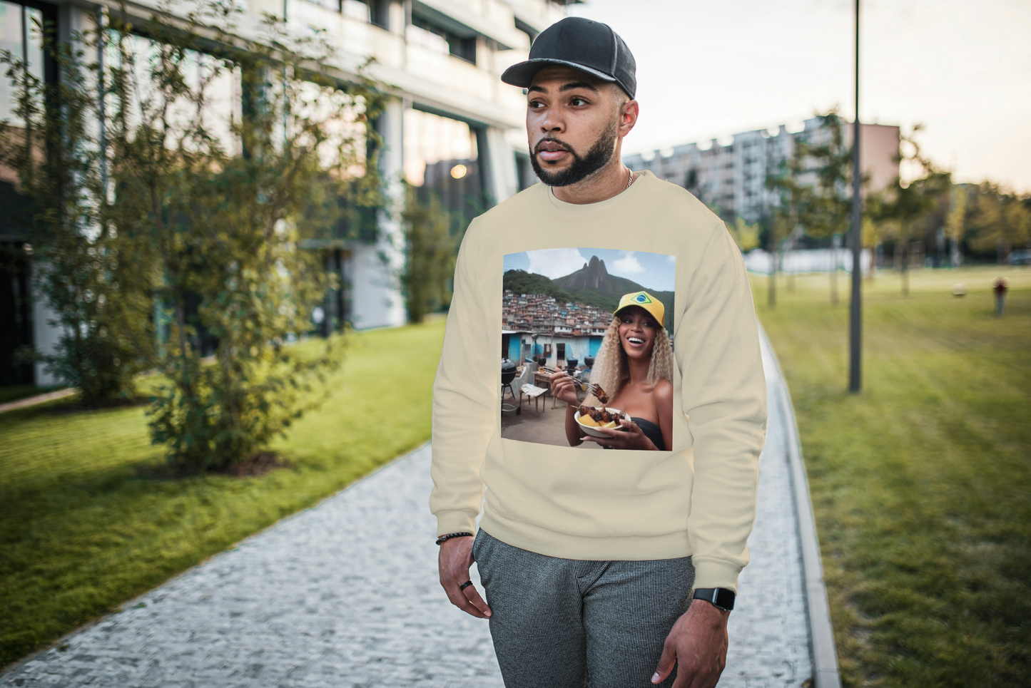 Bey Churras in Favela Series Unisex Crewneck Sweatshirt